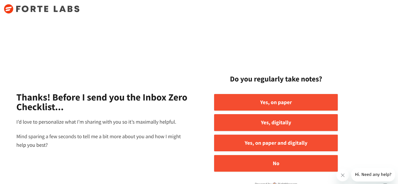 Inbox Zero Checklist