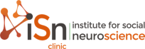 A logo with orange and white letters