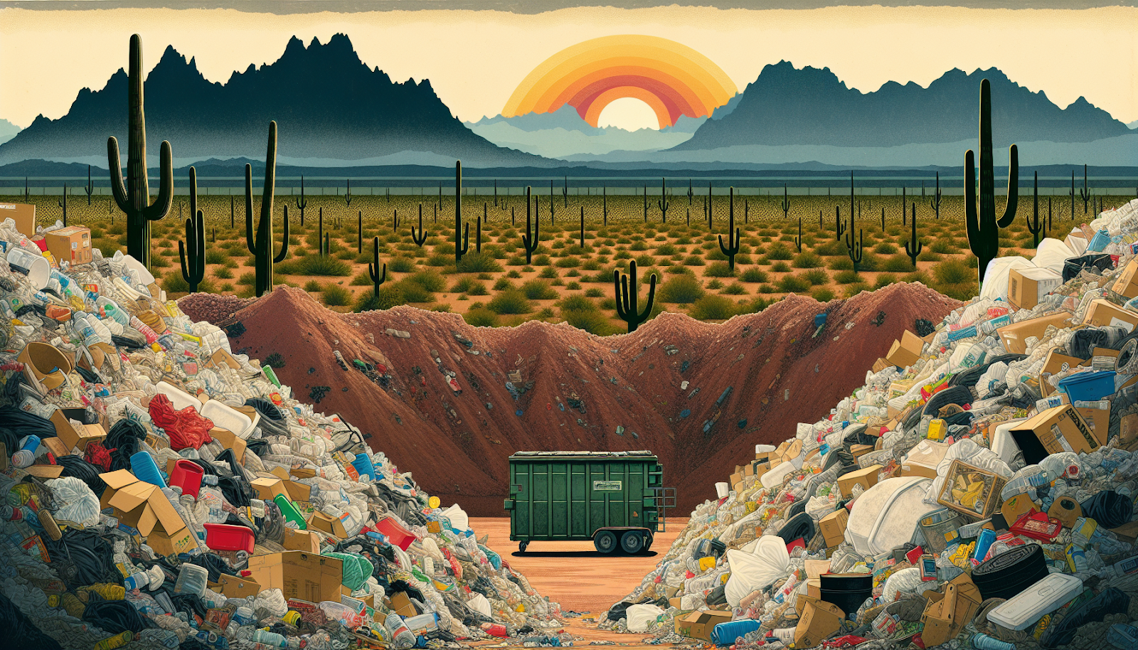 Illustration of environmental impact of landfills in Tucson AZ