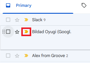 Indicators can be used in Gmail, as either starred icons or important tagged icons to segregate emails. 