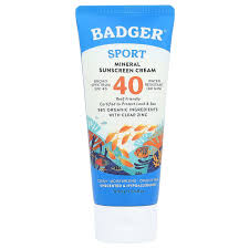 Badger Sport Mineral Sunscreen SPF 40, providing water-resistant, natural sun protection for active lifestyles