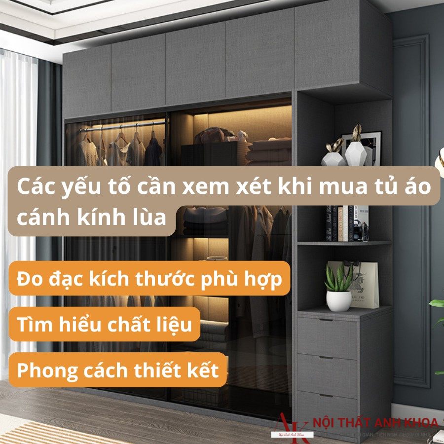 Các yếu tố cần xem xét khi mua tủ quần áo cánh kính lùa