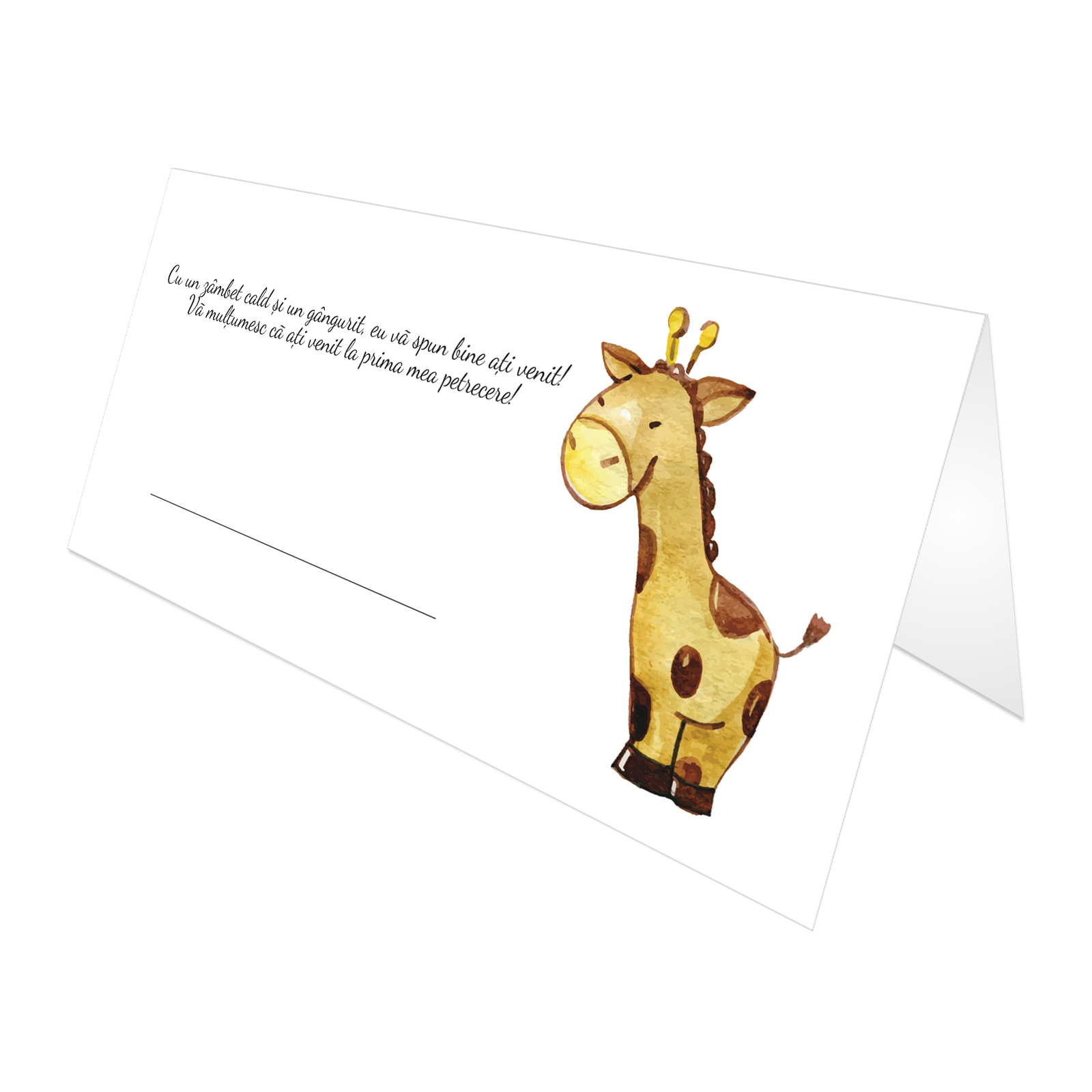 PLACE CARD BOTEZ - GIRAFA