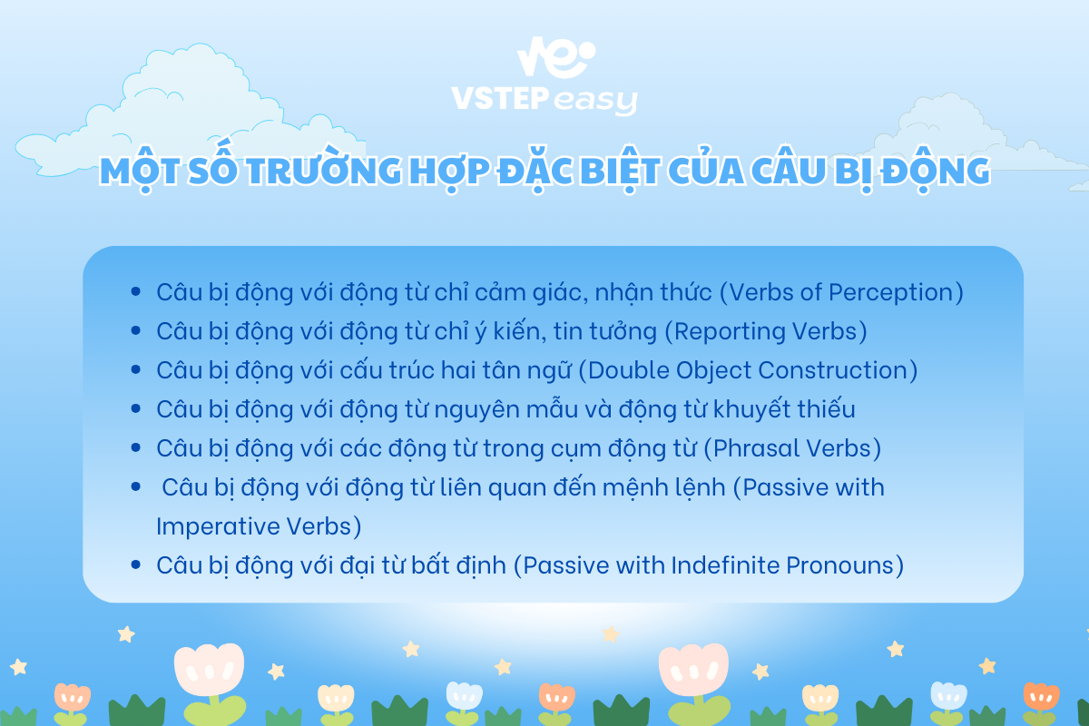 Một số trường hợp đặc biệt của câu bị động