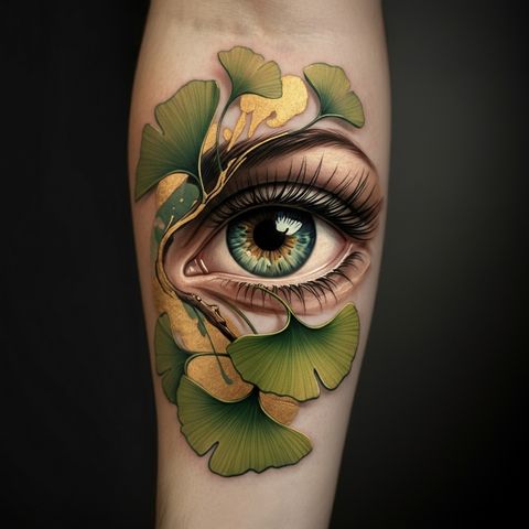 Ginkgo with an Eye tattoo