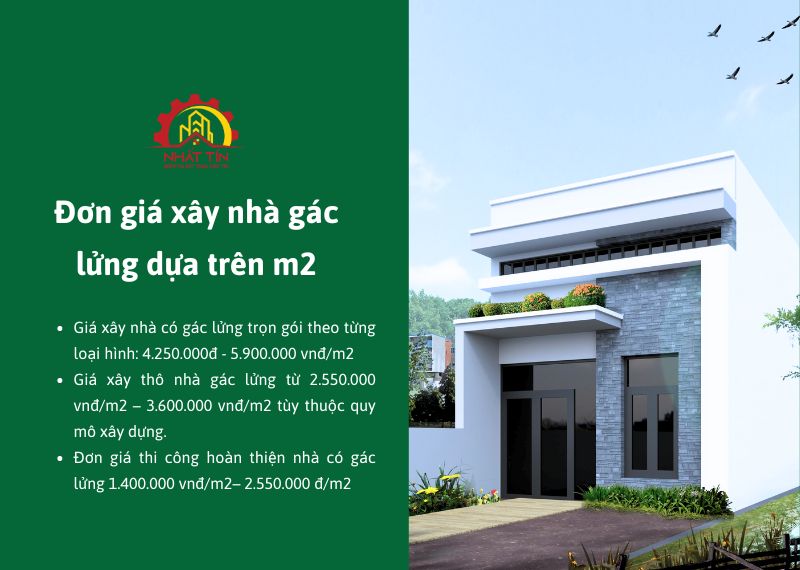 Đơn giá xây nhà gác lửng dựa trên m2 Xây dựng Nhất Tín