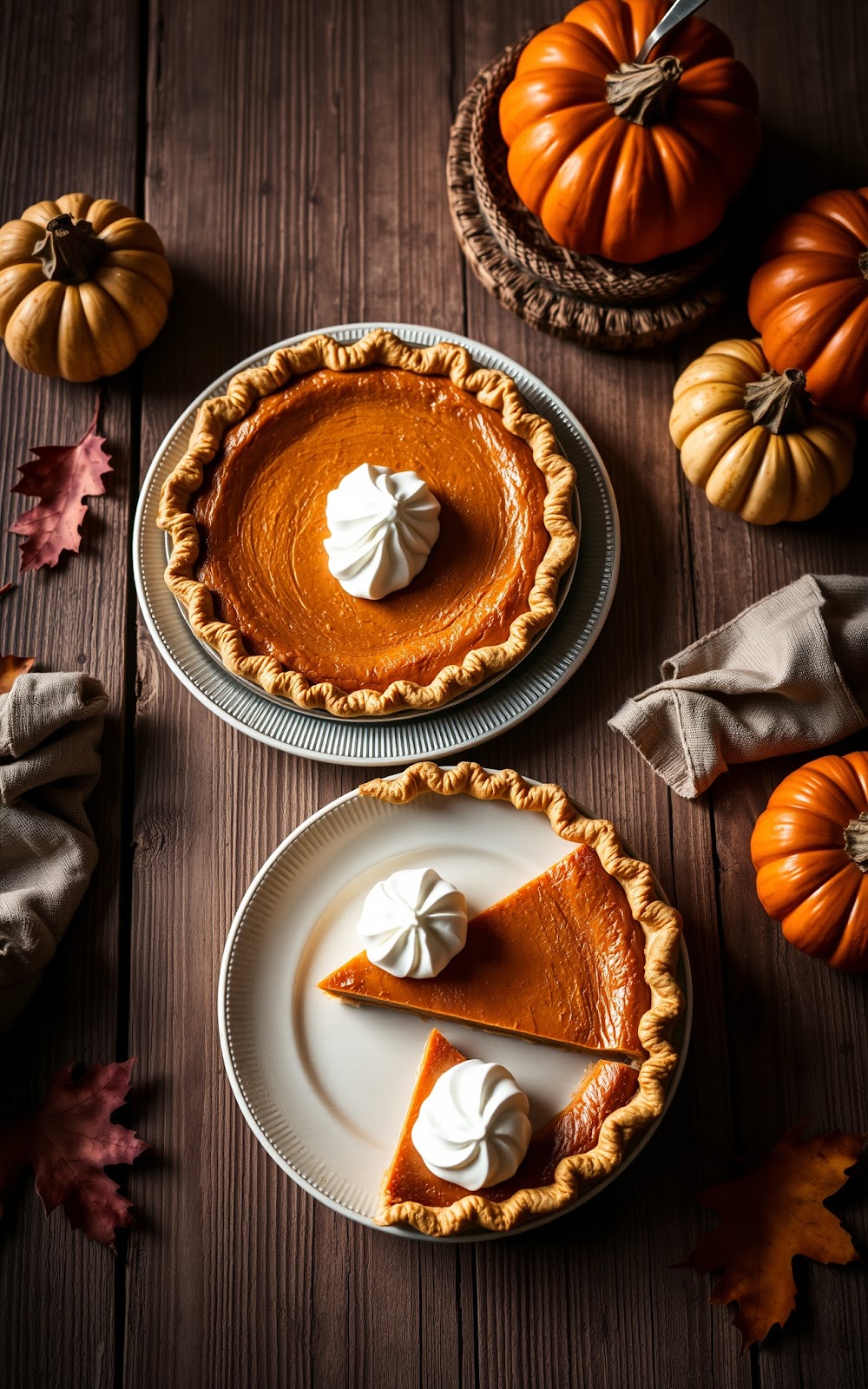 Homemade Pumpkin Pie With Whipped Cream