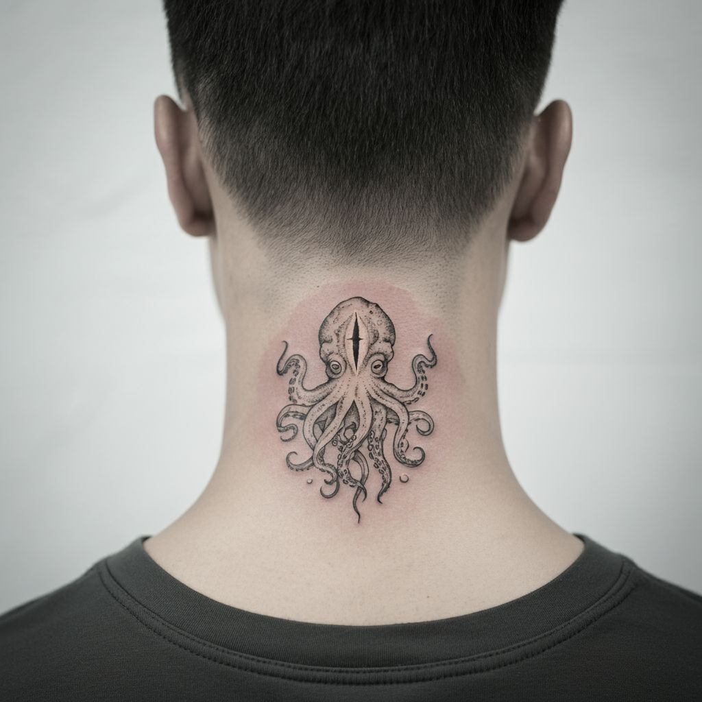 Kraken Tattoo on neck