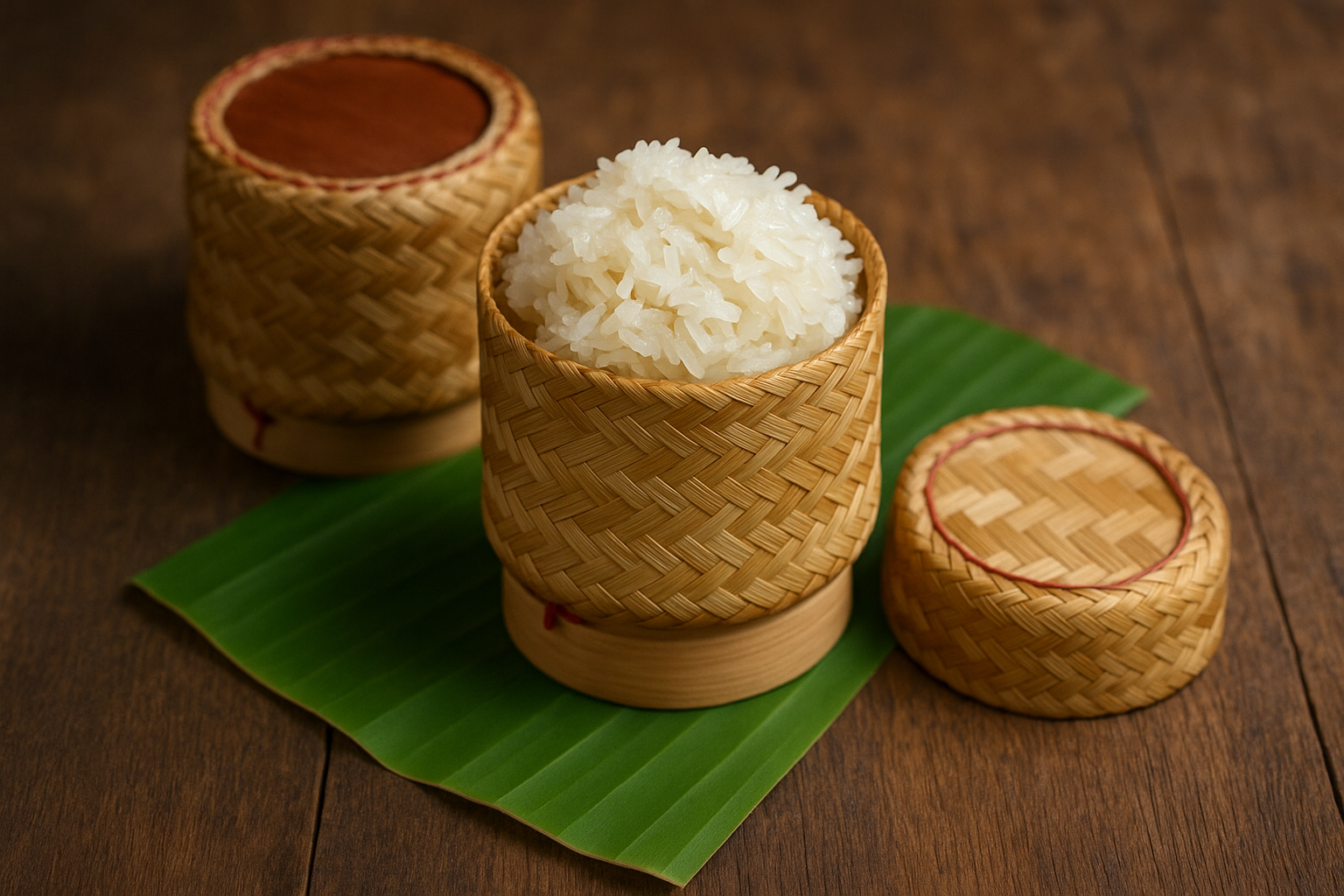Bamboo sticky rice container