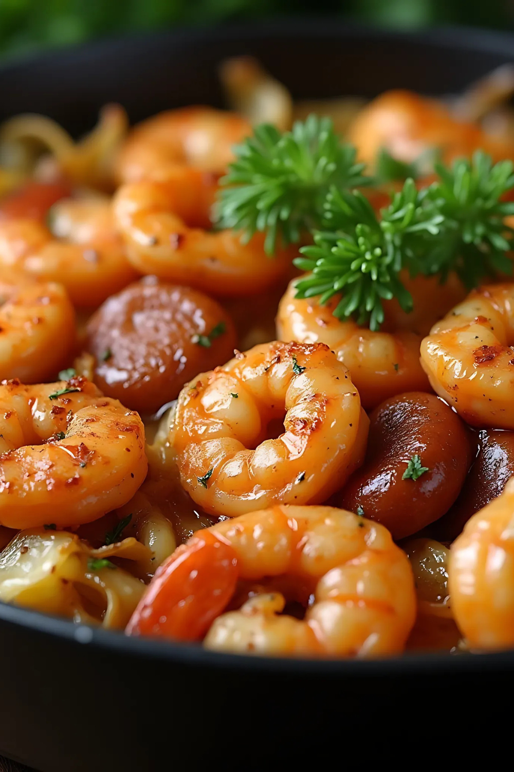 Fried Cabbage with Shrimp Sausage