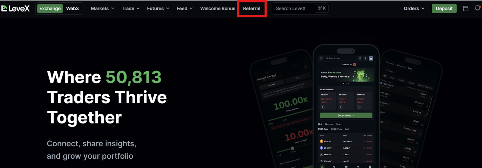 LeveX Referral Header