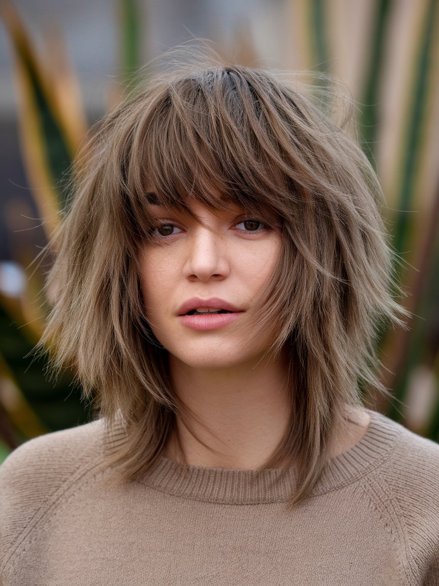 20. Shaggy Cut with Choppy Fringe