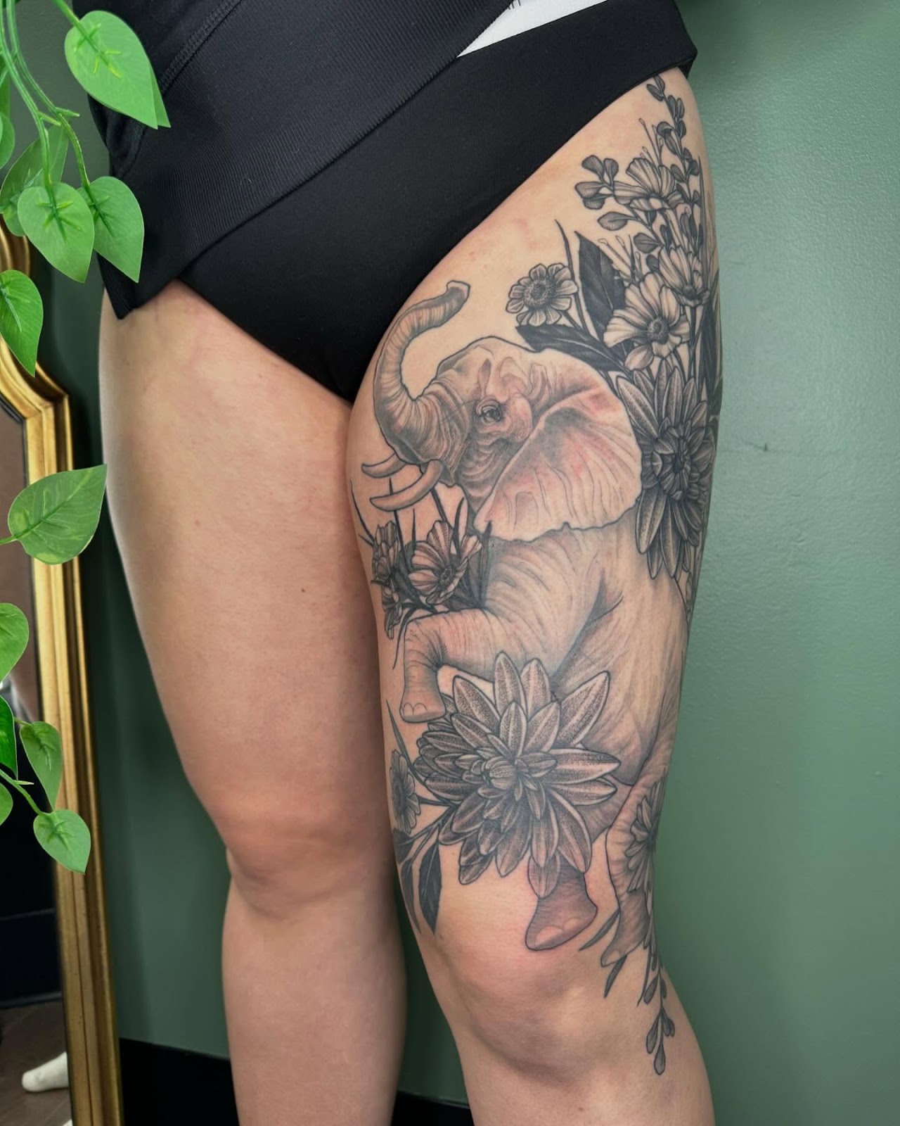 Elephant Thigh Tattoo