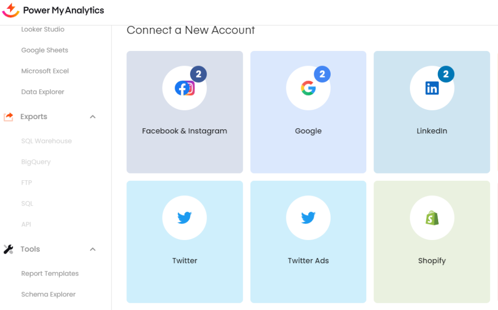 Power My Analytics Account Creation Interface.