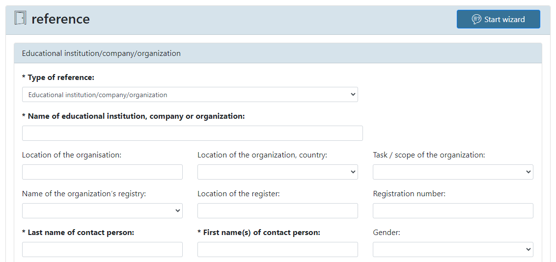 In the reference section add the details of the university in which you are gonna student during your stay in Germany.