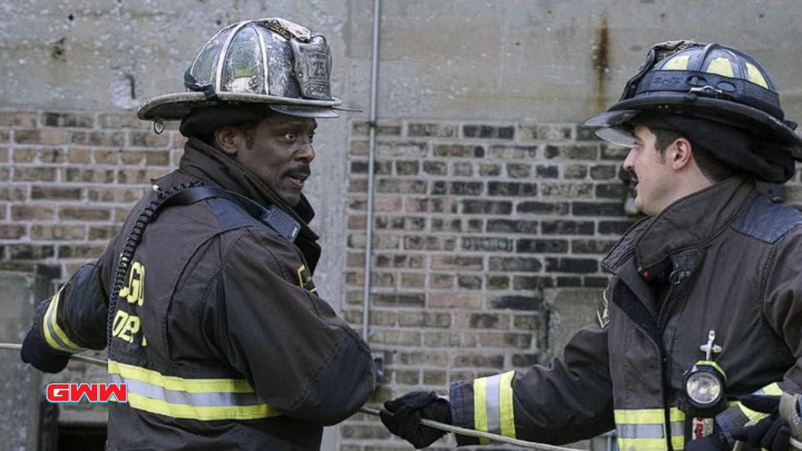 Chief Wallace Boden discussing strategy in Chicago Fire season 13 reportedly.