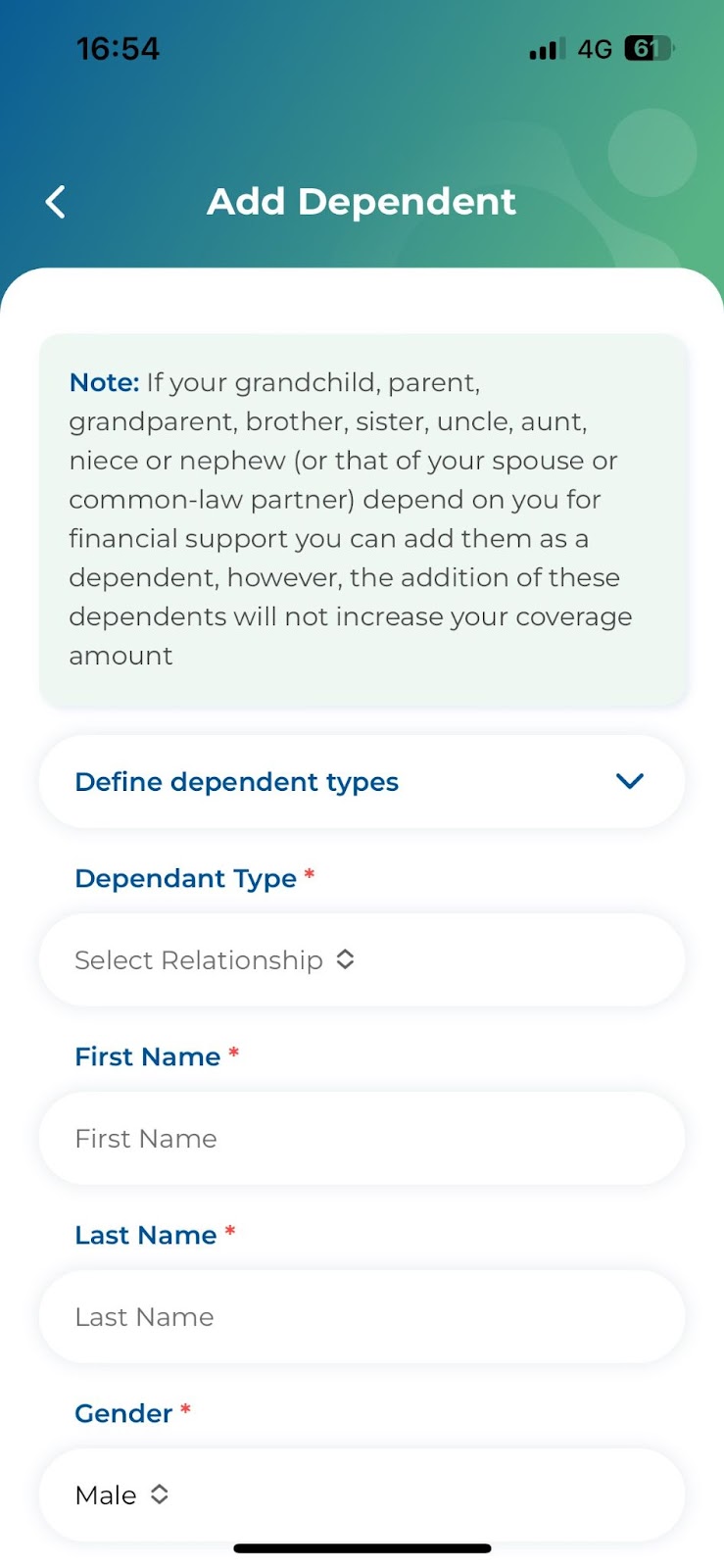  Wellbytes HSA, Add Dependent 
