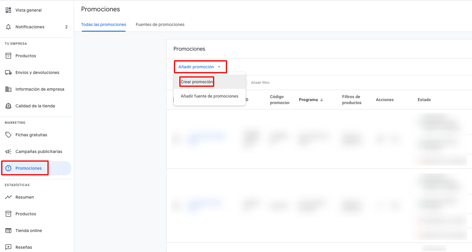 Configuración en Google Merchant Center Next