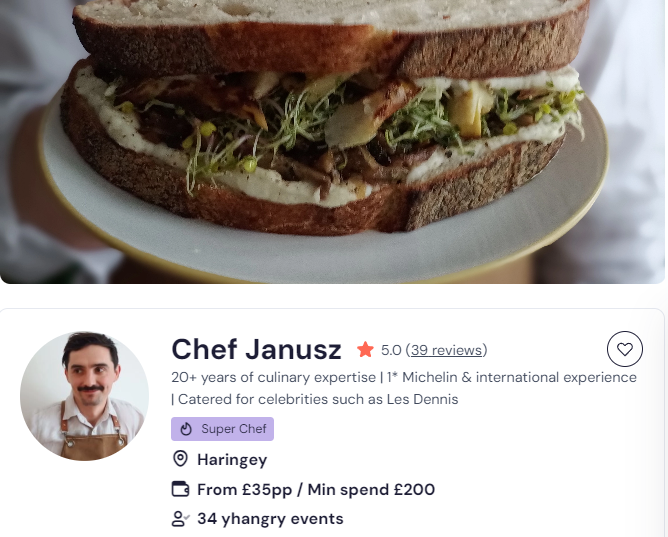 Chef Janusz’s meal prep in london 