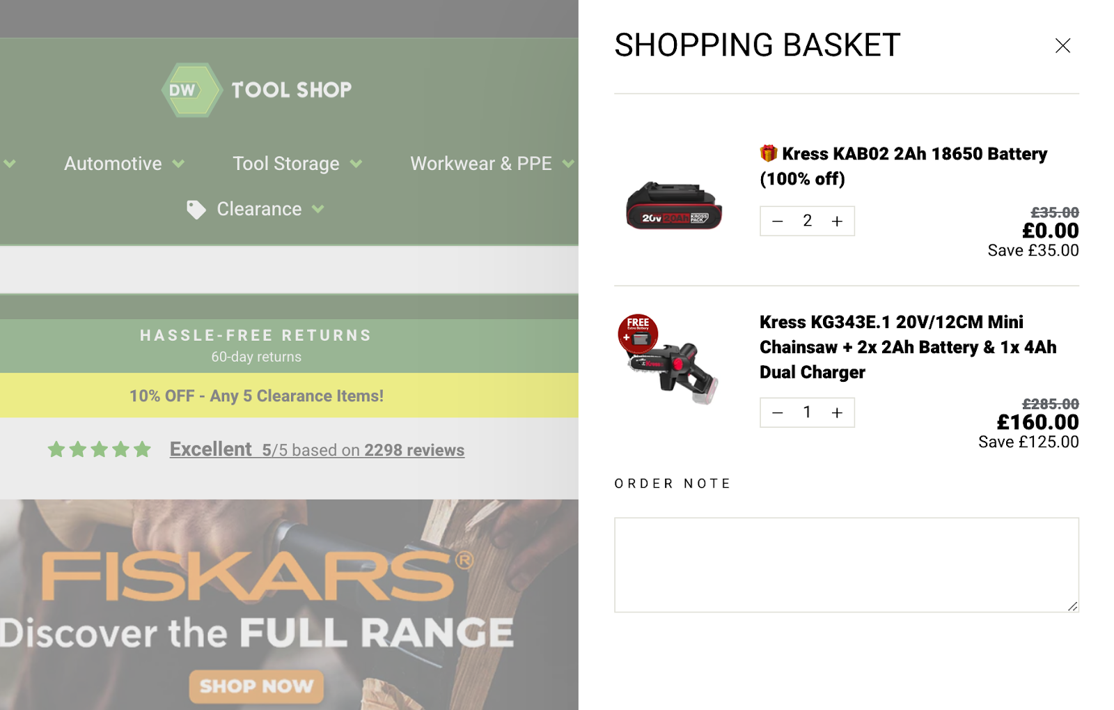 Getting the free gifts of DW Tool Shop
