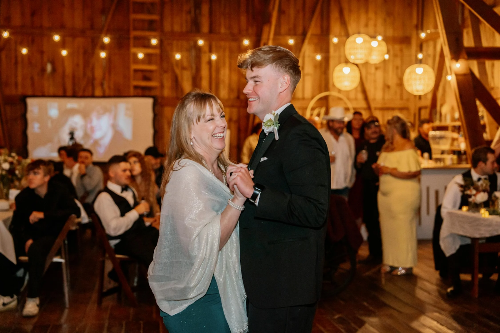 Groom dancing with mom
