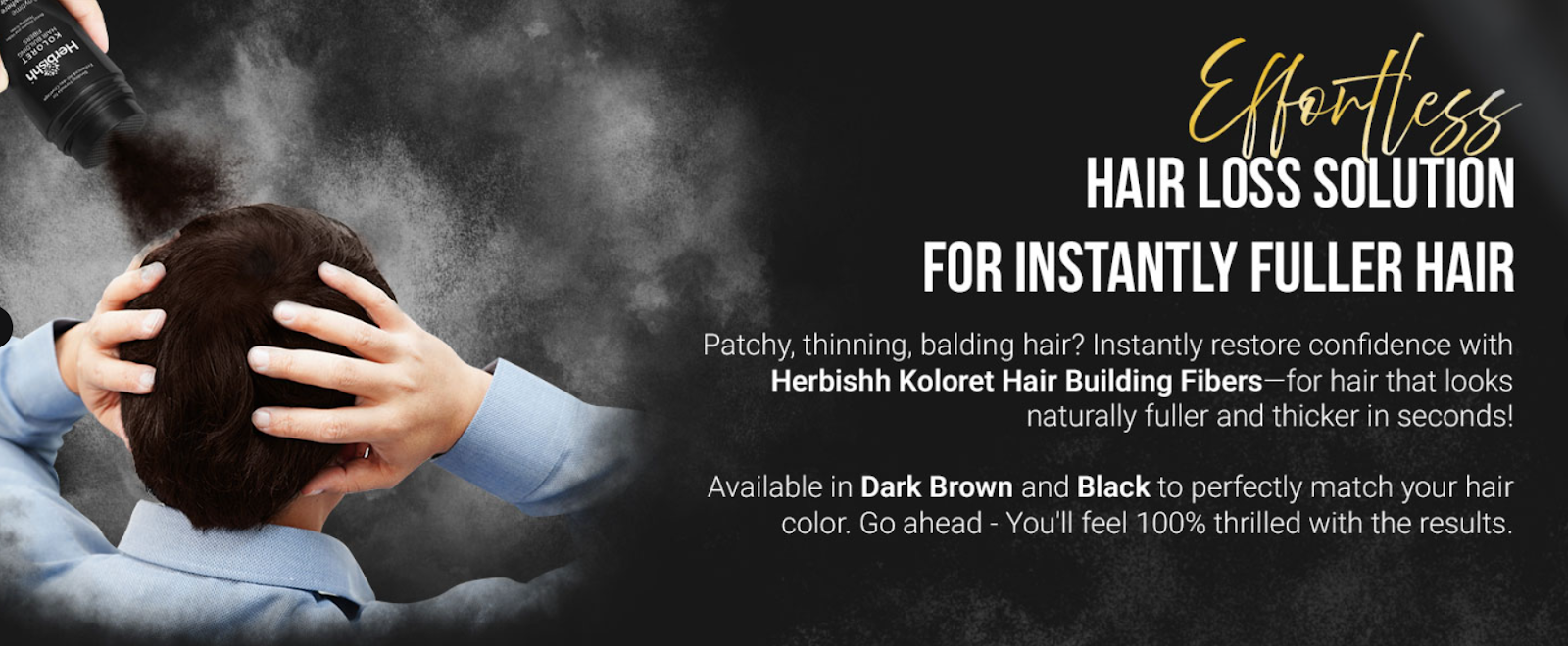 Dark Brown- Herbishh Koloret Hair Building Fibers