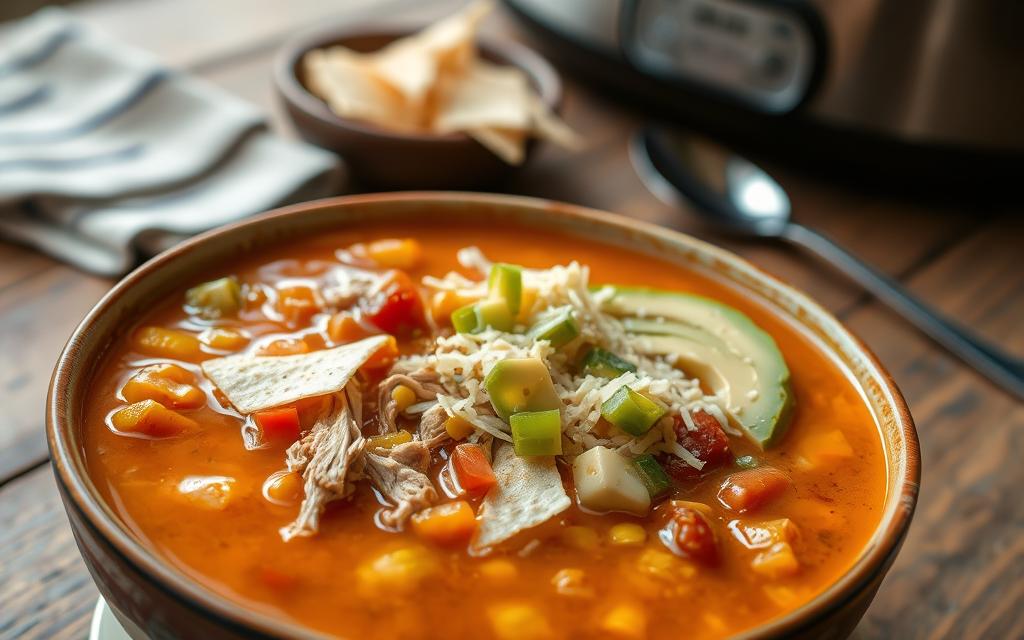 slow cooker chicken taco soup