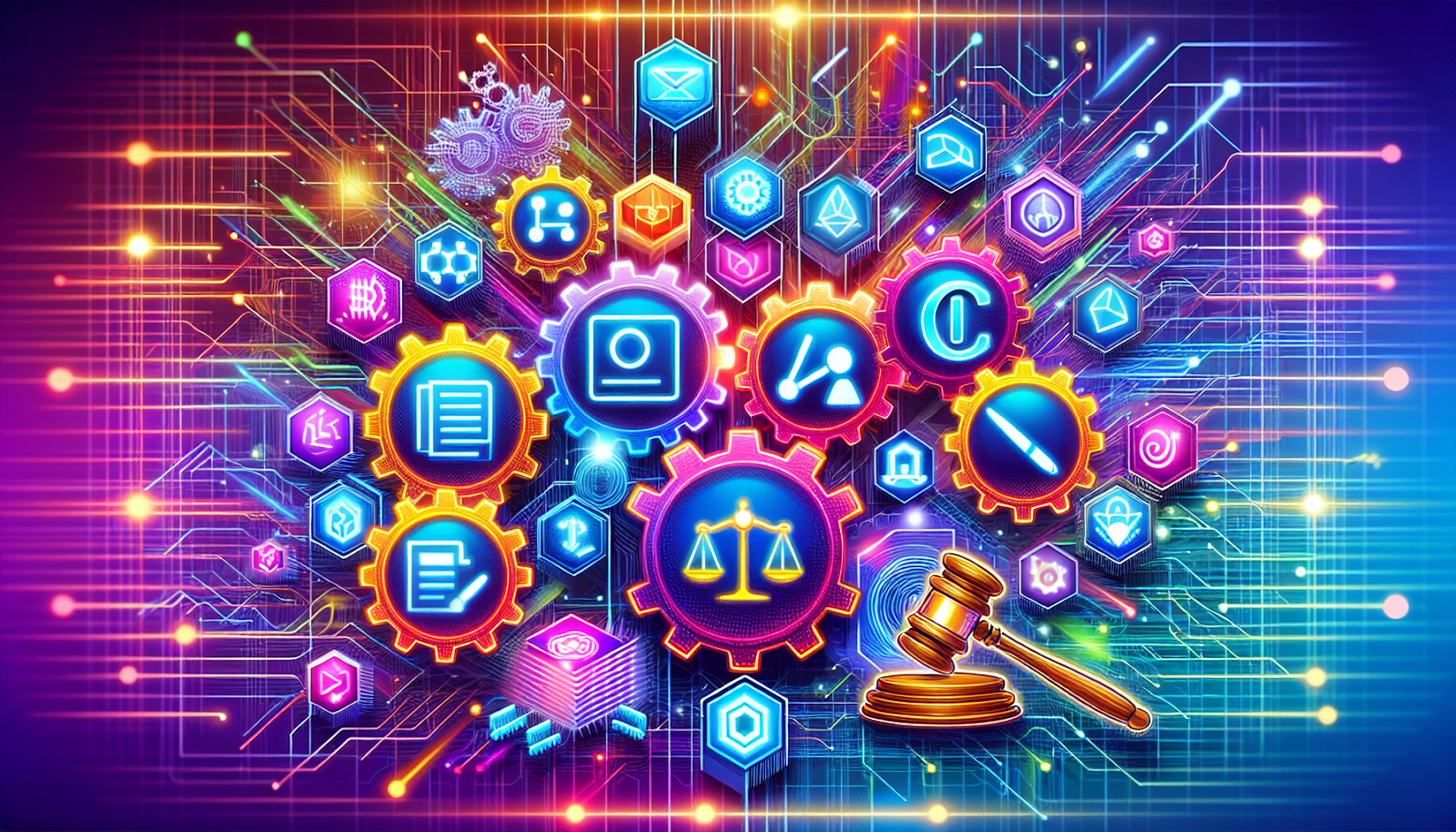 An illustration showcasing various types of smart contracts including legal contracts and decentralized applications.
