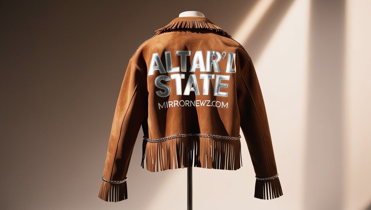 Altar'd State Cropped Faux Suede Fringed Jacket