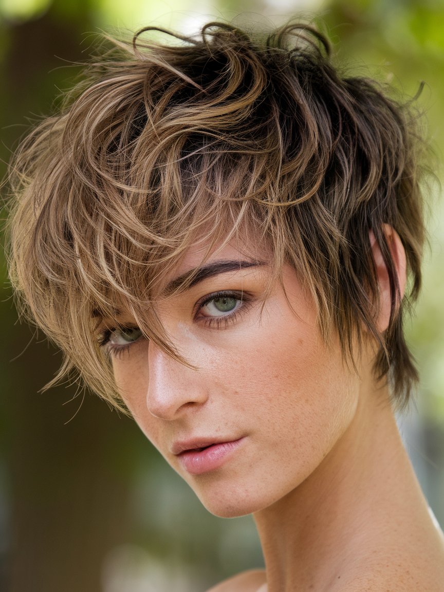 66. Layered Messy Pixie with a Tousled Texture