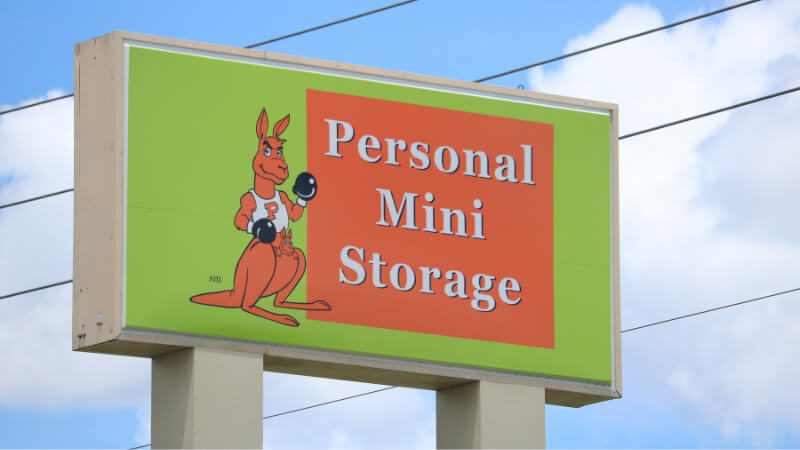 Exterior Personal Mini Storage Sign in Mid-Florida. Find Storage Near You. Month-to-Month Storage. Rent Online