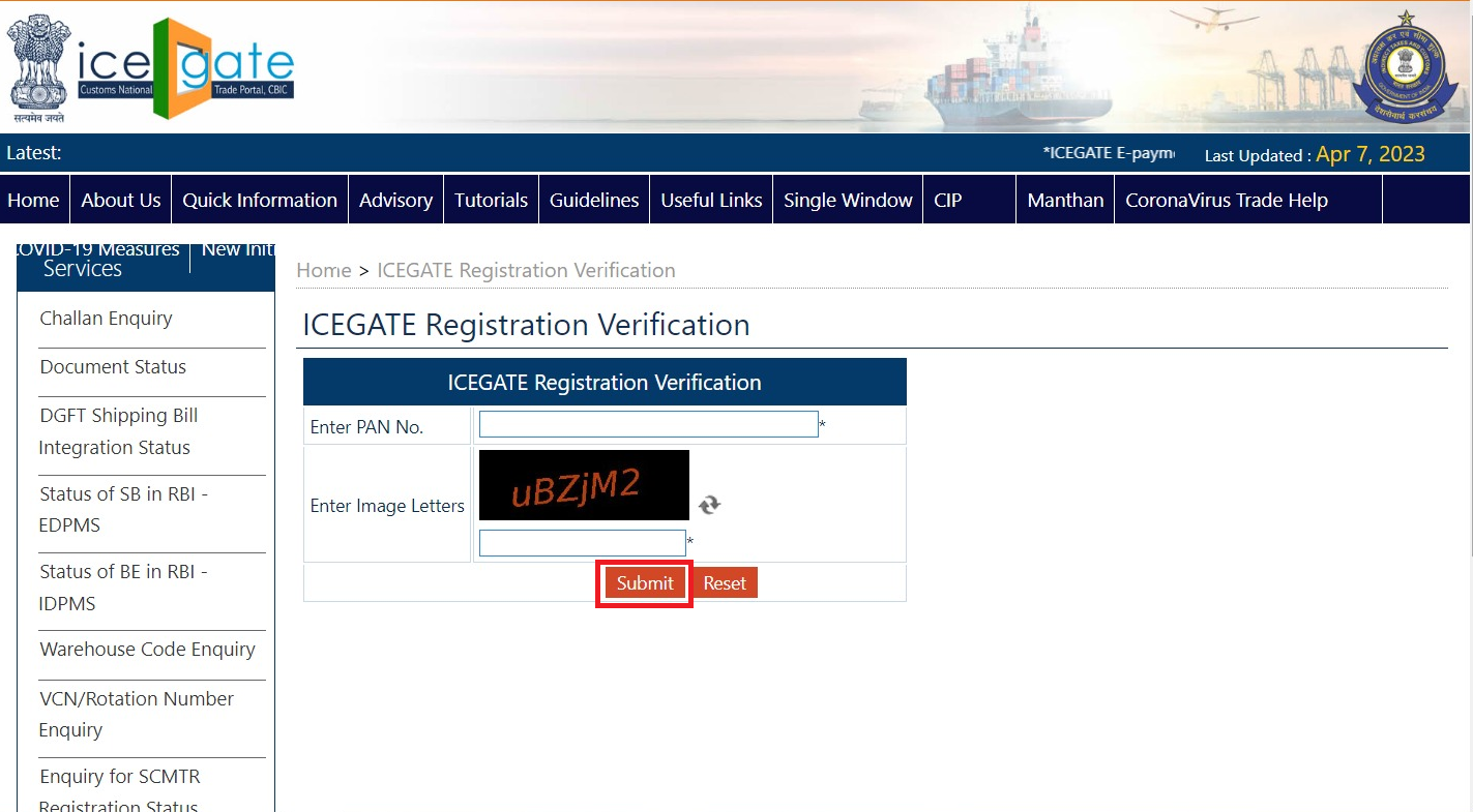 ICEGATE Registration Process Step 12