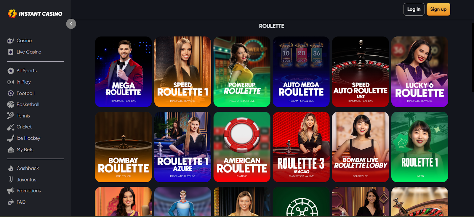 instant casino live casino