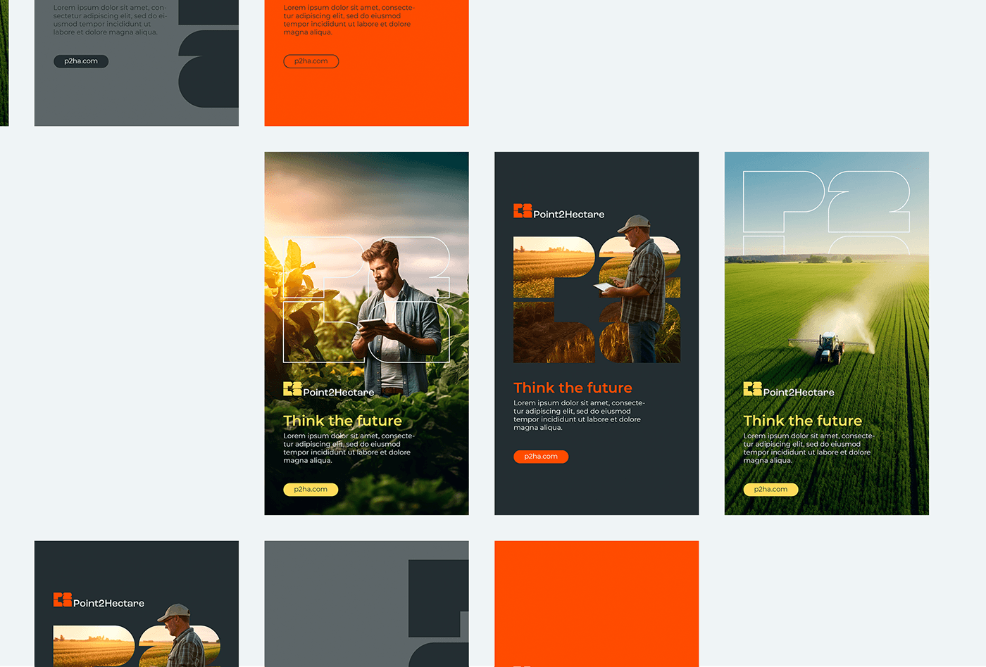 branding Template de stories para instagram desenvolvidos para a marca Point2Hectare