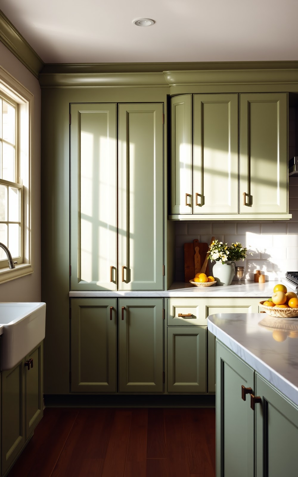 Freshly Painted Kitchen Cabinets