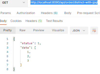 Using the DISTINCT keyword in JPA Repository for unique query results