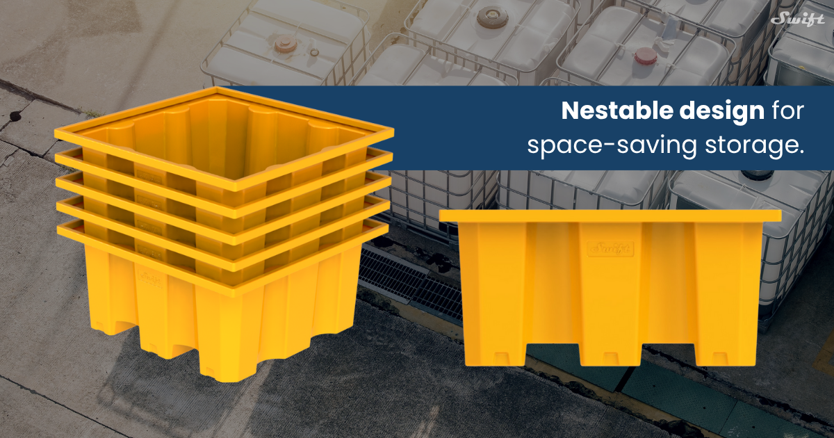 Nestable IBC Spill Containment Pallet for Easy Storage