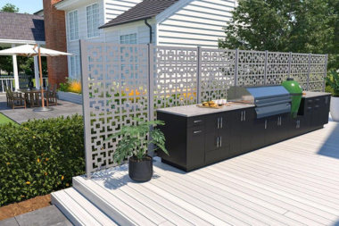 comparing michigan deck privacy solutions screened bbq grill area outdoor kitchen custom built okemos