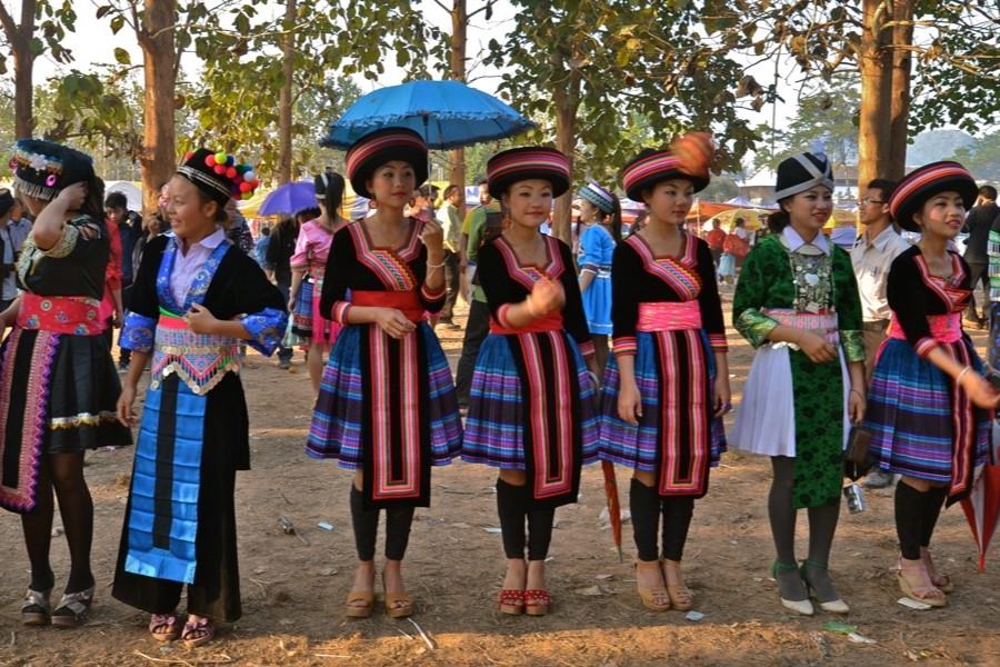 Lao Hmong people attend the festival in Luang Prabang 