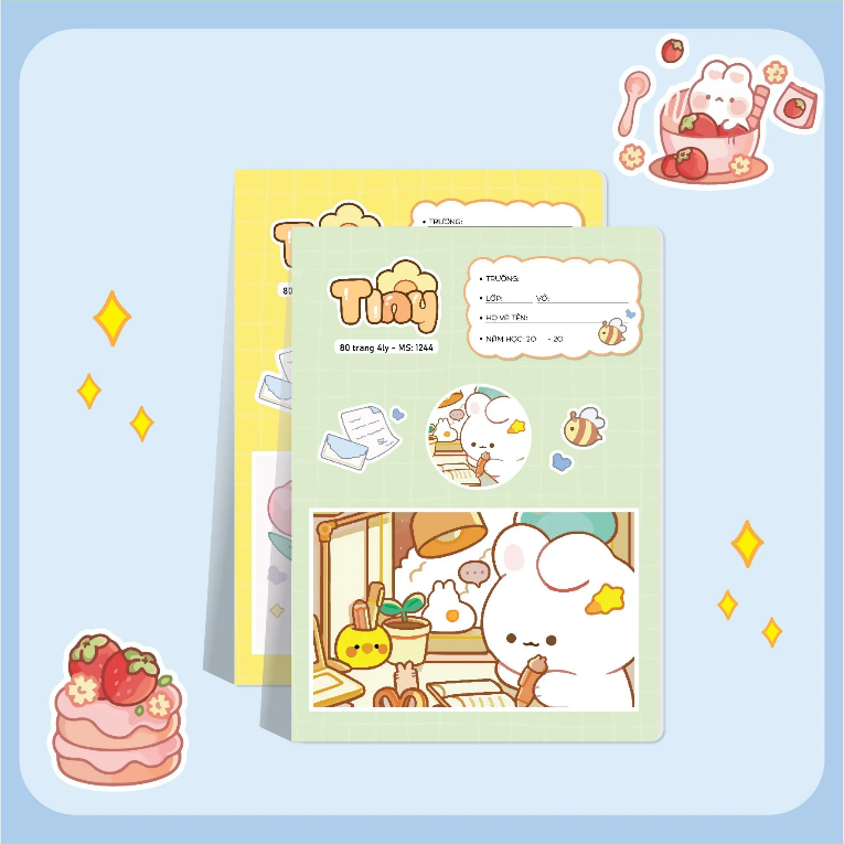 Vở 4 ô ly TINY 48 trang Hải Tiến 1237 - Giấy định lượng 120gsm - Mua 1 ...