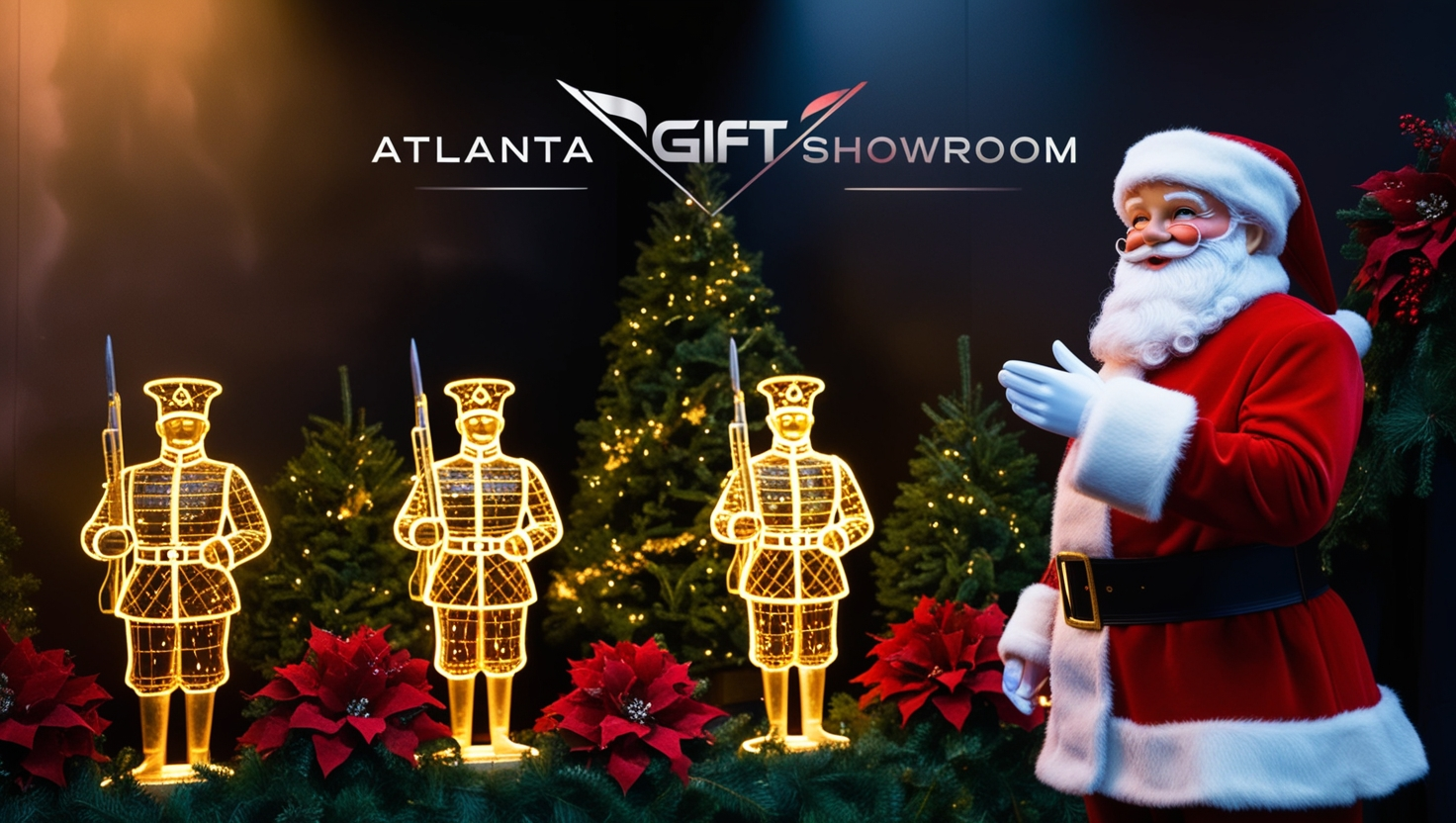 Atlanta Gift Showroom 3D Lighted Christmas Soldiers and Santa Claus