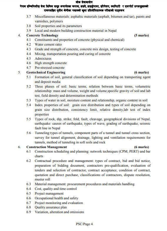 A Complete Guide to Civil Engineer Loksewa: Post Details, Salary, Qualifications, and Syllabus 5