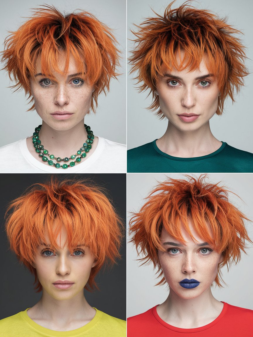 4. Tousled Spiky Orange Pixie