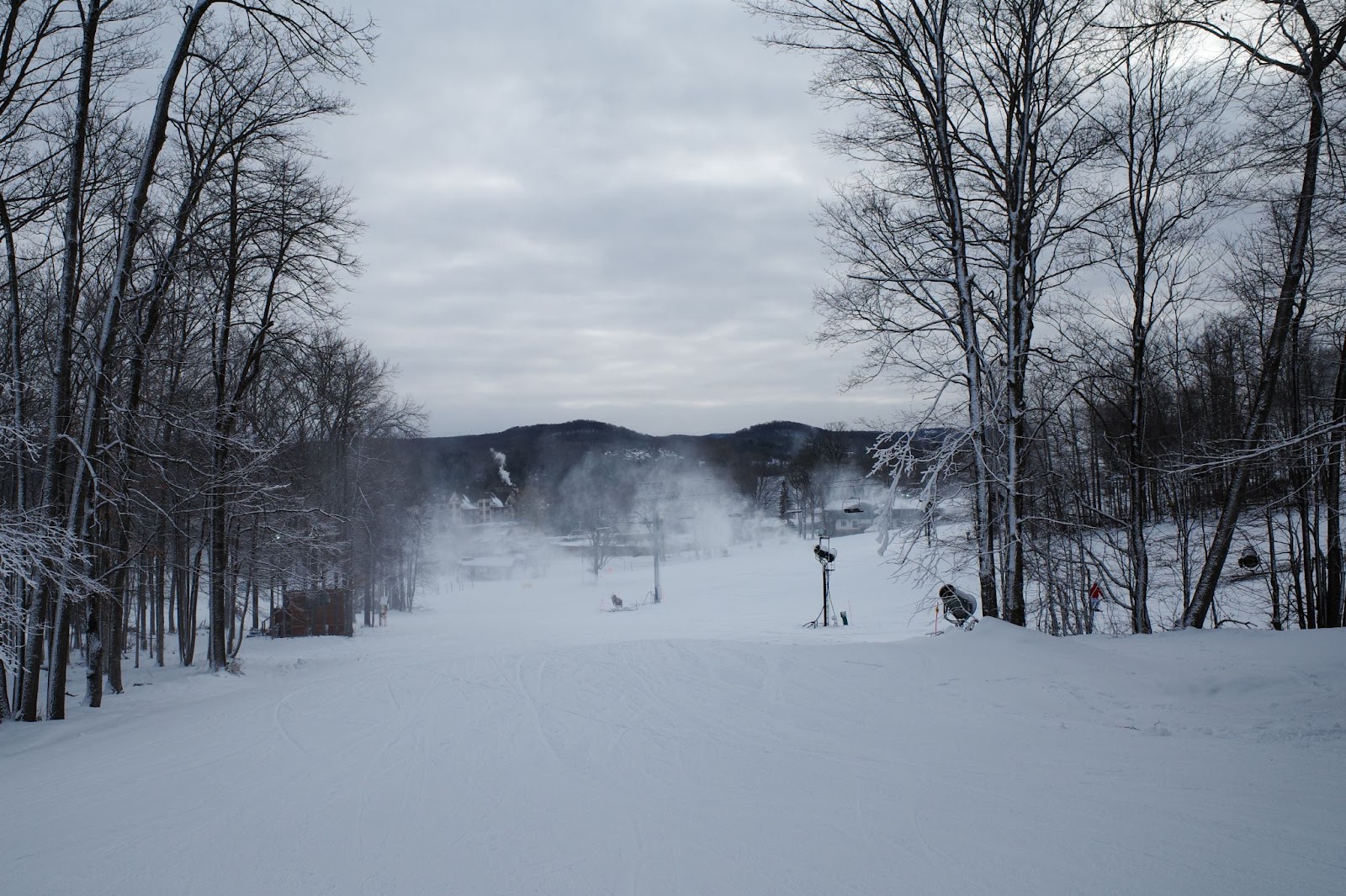 Snowy scene at ski resort