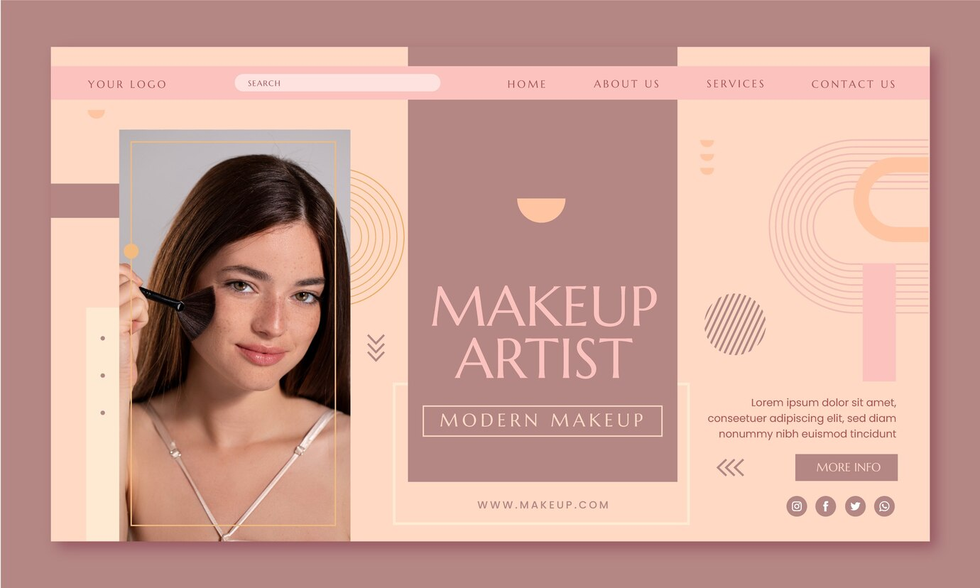 Minimal makeup artist landing page template