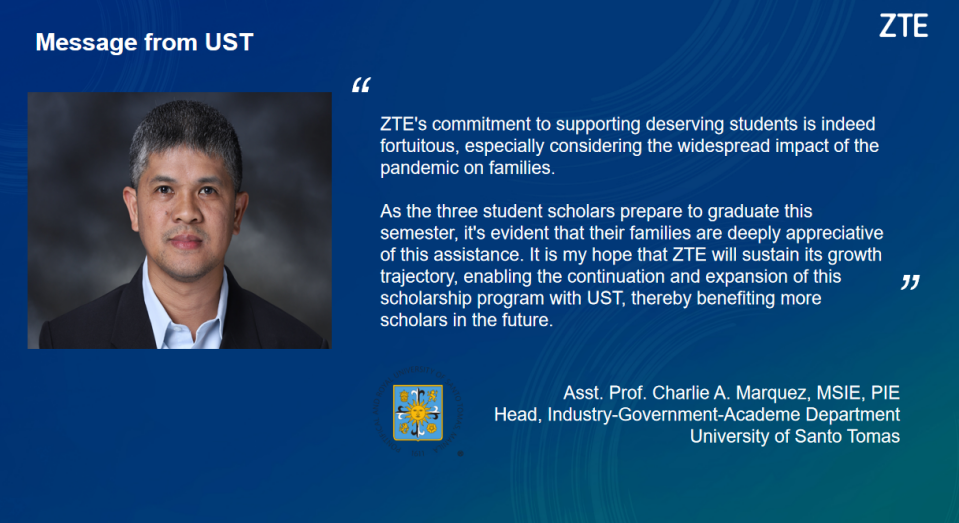 ZTE honors outstanding students through its scholarship Program in the Philippines