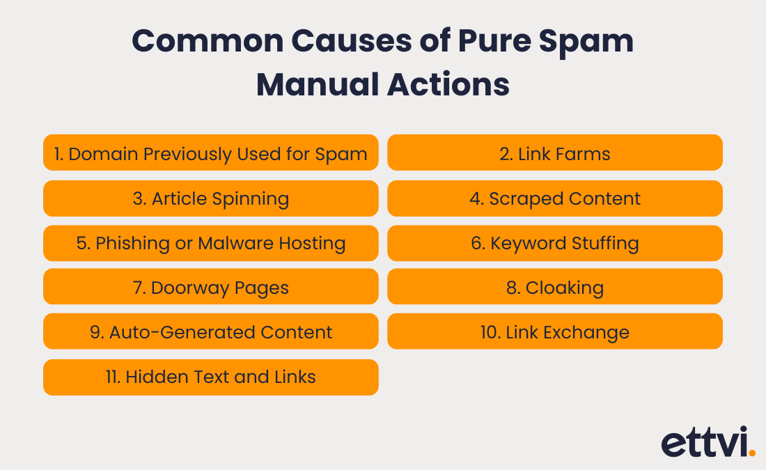 Common Causes of Pure Spam Manual Actions