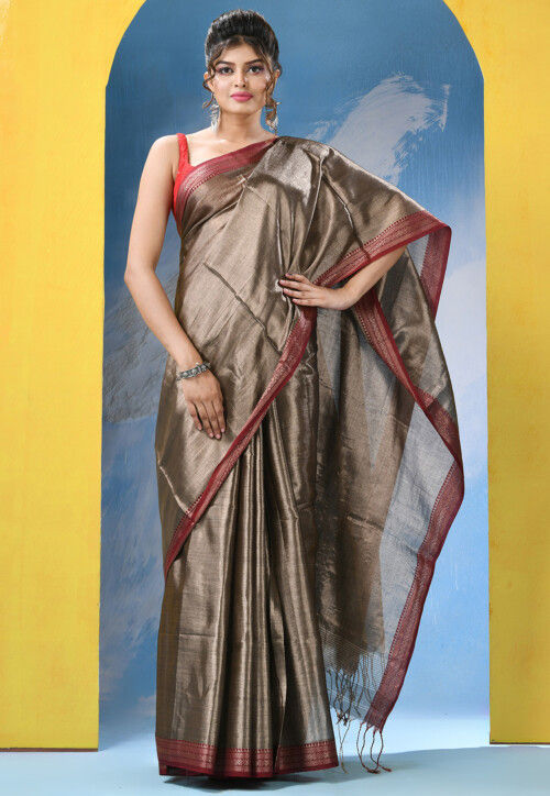 Metallic Hues for Saree and Blouse