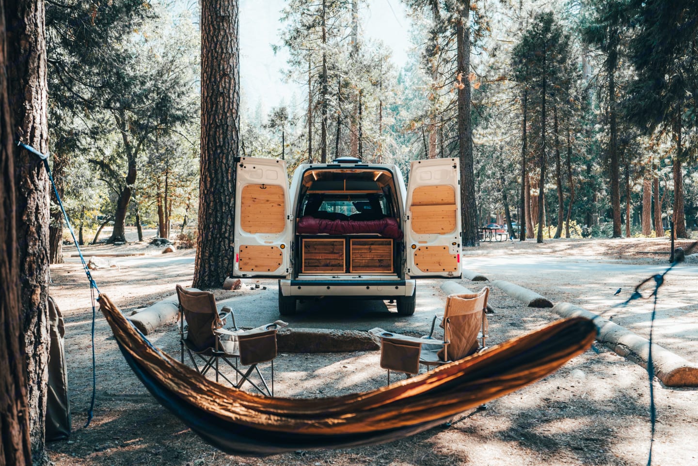 Campervan in the Redwoods