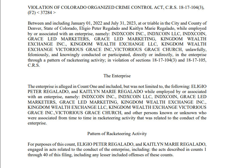 Pastor e esposa do Colorado indiciados em uma fraude criptográfica de US $ 3,4 milhões; 'Deus disse a ele para Shill Indxcoin